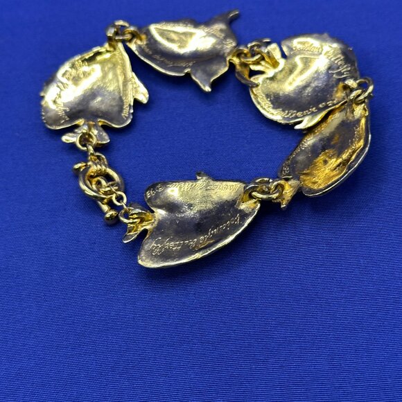 Rare Find!  Maurice Milleur Gold-Plated Pewter “Reef Fish” Bracelet - Picture 12 of 15